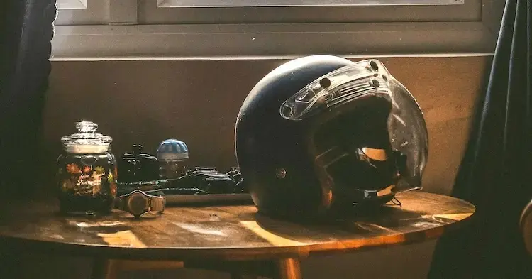What To Do After Buying Your First Motorcycle? Motorcycle hemlet on the table